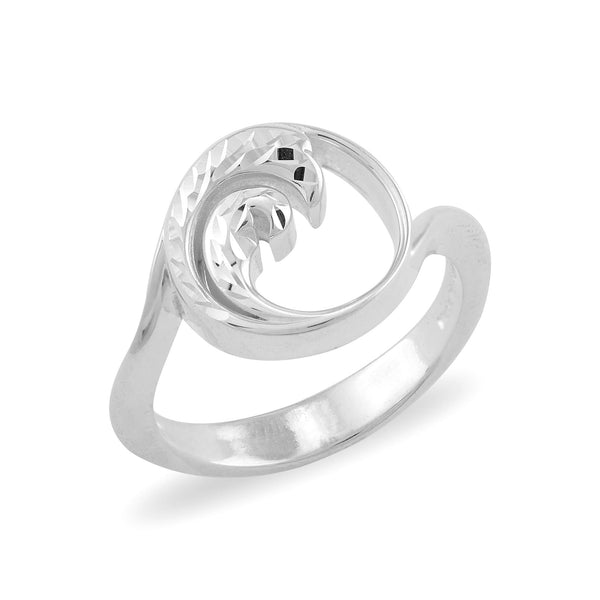 Nalu (Wave) Ring in Sterling Silver - 12mm-Maui Divers Jewelry