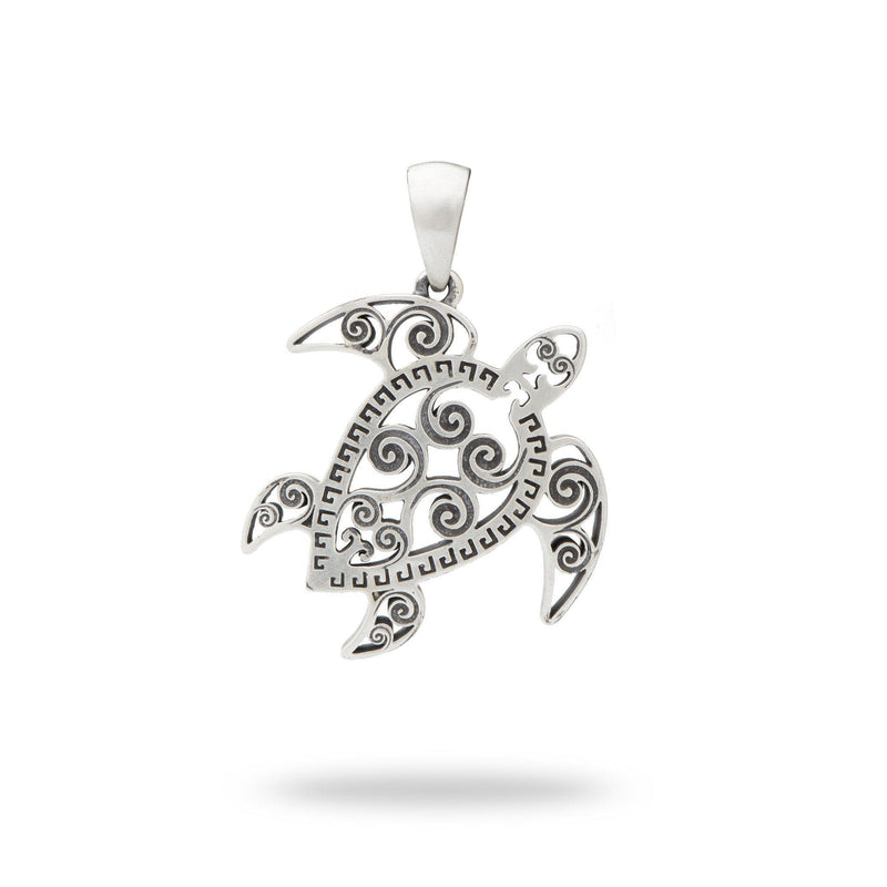 Honu Pendant in Sterling Silver - 30mm-Maui Divers Jewelry
