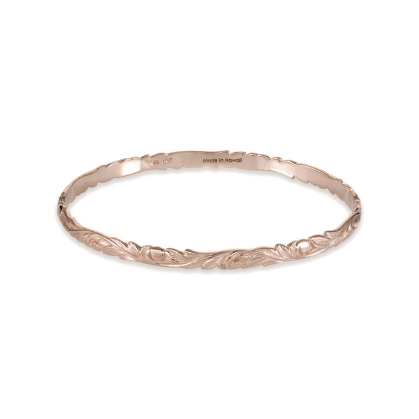 Hawaiian Heirloom Old English Scroll 4.5mm Bracelet in Rose Gold - Size 7.5-Maui Divers Jewelry