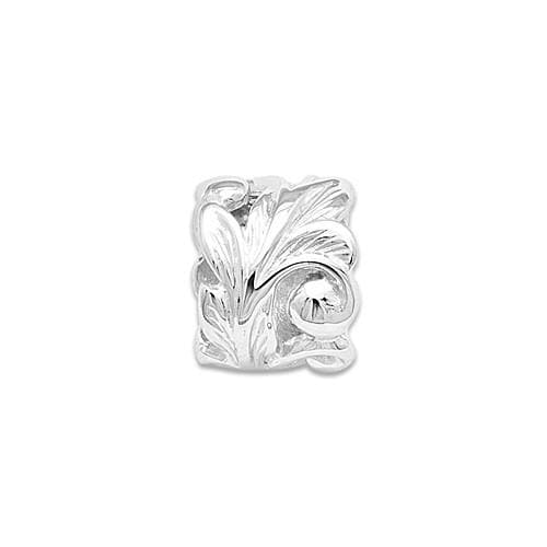 Hawaiian Heirloom Maile Scroll 8mm Slide Pendant in 14K White Gold-Maui Divers Jewelry