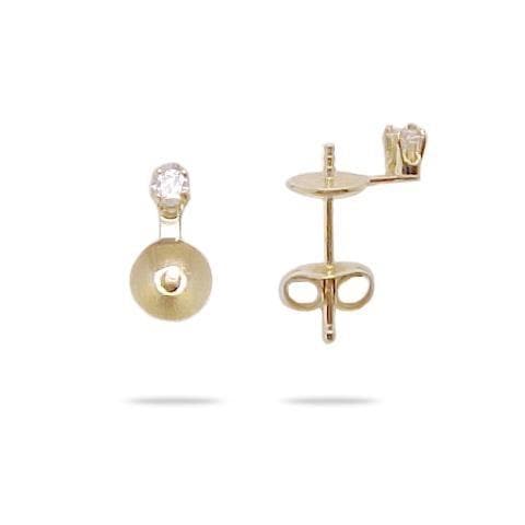Pick a Pearl Earring with Diamonds in 14K Yellow Gold - Maui Divers Jewelry