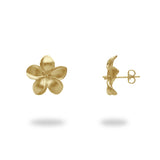 Pick A Pearl Plumeria Earrings in Gold - 18mm
