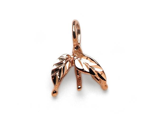 Maile Leaves Pendant Mounting  in 14K Rose Gold - Maui Divers Jewelry