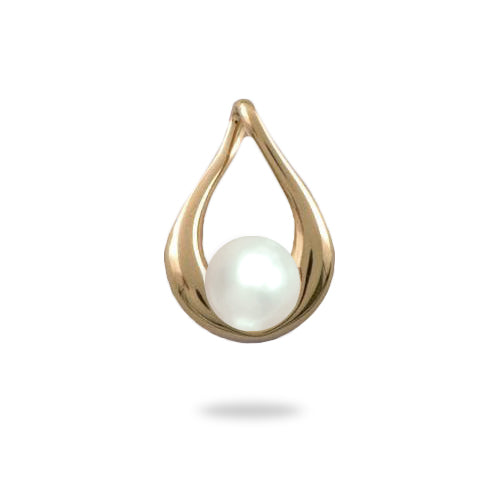Pick A Pearl Infinity Drop Pendant in Gold with White Pearl - Maui Divers Jewelry