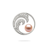 Nalu Pick A Pearl Pendant with Diamonds in 14K White Gold with Pink Pearl - Maui Divers Jewelry