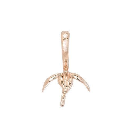 Maile Leaves Pendant Mounting in 14K Rose Gold - Maui Divers Jewelry