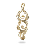 Maile Scroll Pendant Mounting in 14K Yellow Gold - Maui Divers Jewelry