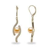 Pick a Pearl Bypass Earrings with Diamonds in 14K Yellow Gold-[SKU]