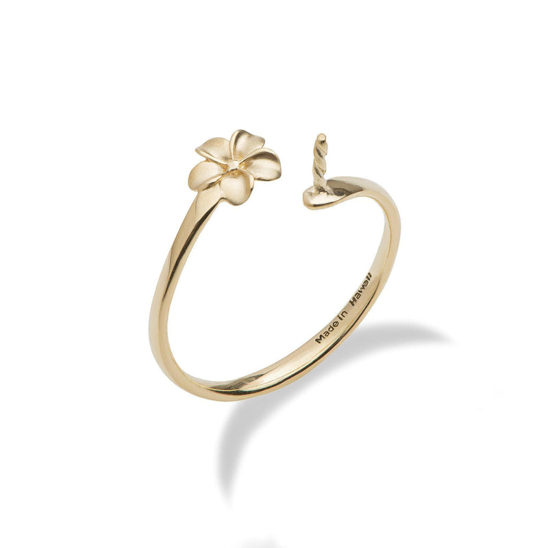 Pick-a-Pearl Plumeria Ring in Gold - Maui Divers Jewelry