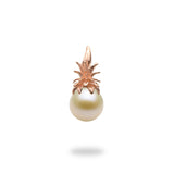 Pick-a-Pearl Pineapple Crown Pendant in Rose Gold with White Pearl - Maui Divers Jewelry