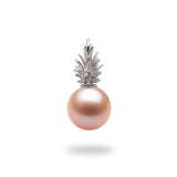 Pineapple Pendant Mounting in 14K White Gold with Pink Pearl - Maui Divers Jewelry