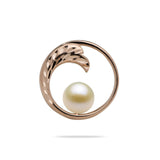 Nalu Pendant Rose Gold - 18mm with White Pearl - Maui Divers Jewelry