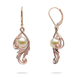 Maile Scroll Earring Mountings in 14k Rose Gold - Maui Divers Jewelry