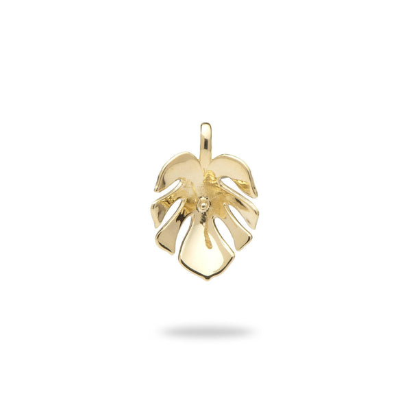 Monstera Leaf Pendant Mounting in 14K Yellow Gold - Maui Divers Jewelry