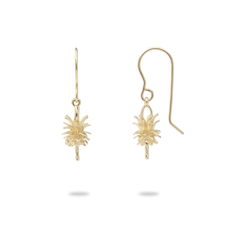 Pineapple Earring Mountings in 14K Yellow Gold - Maui Divers Jewelry