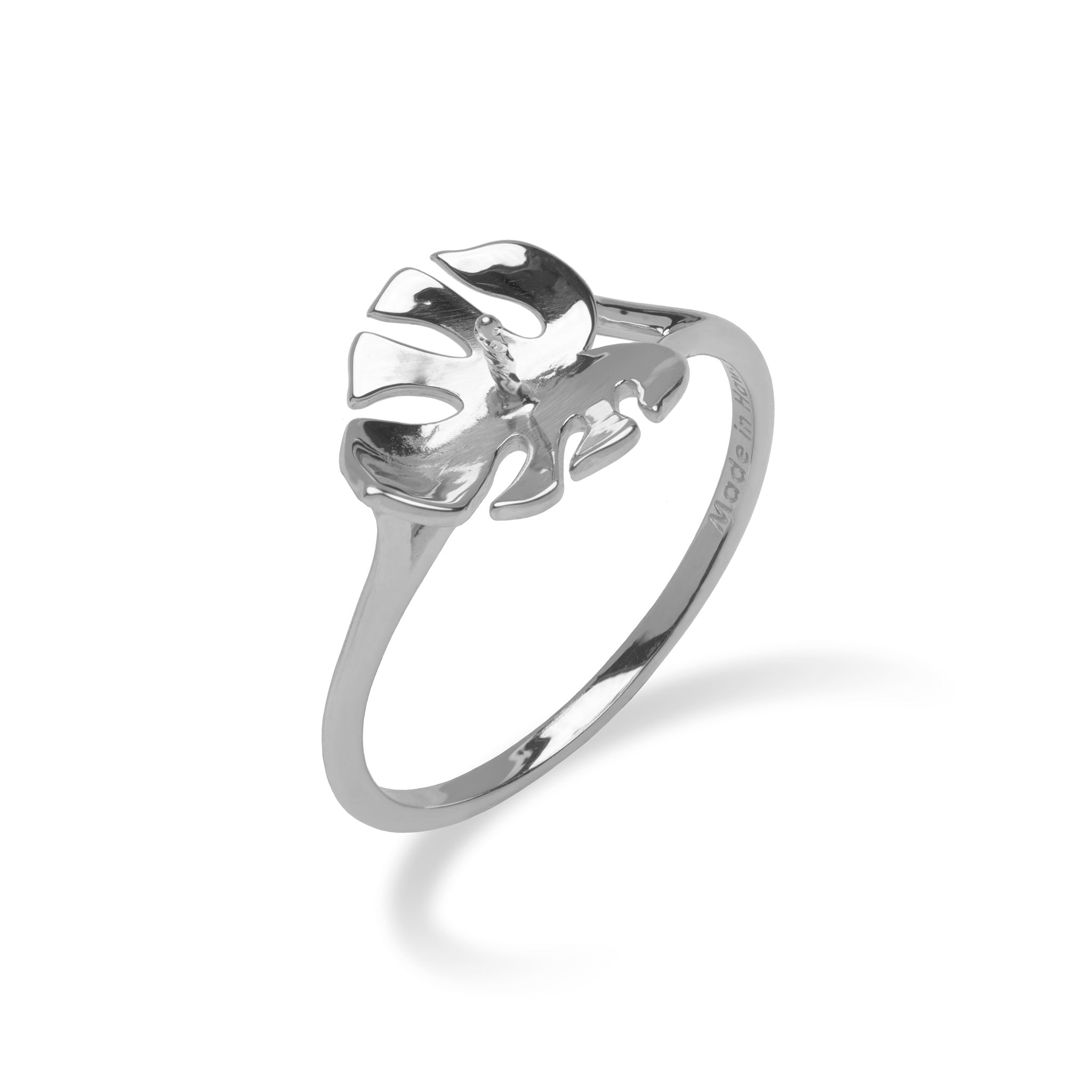 Pick A Pearl Monstera Ring in White Gold - Maui Divers Jewelry