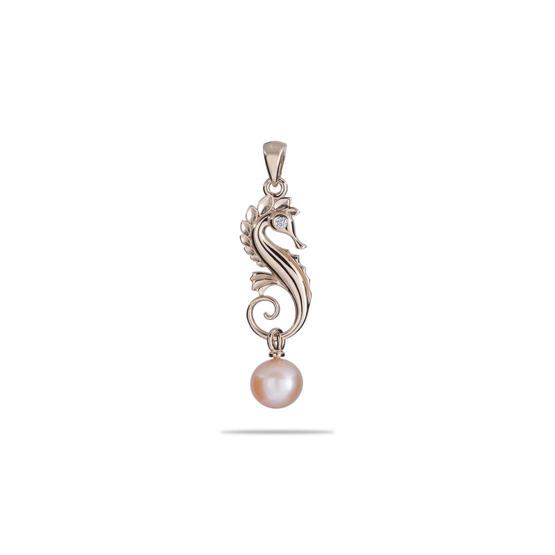 Wählen Sie einen Perlen-Seepferdchen-Anhänger in Gold mit Diamanten – 19 mm