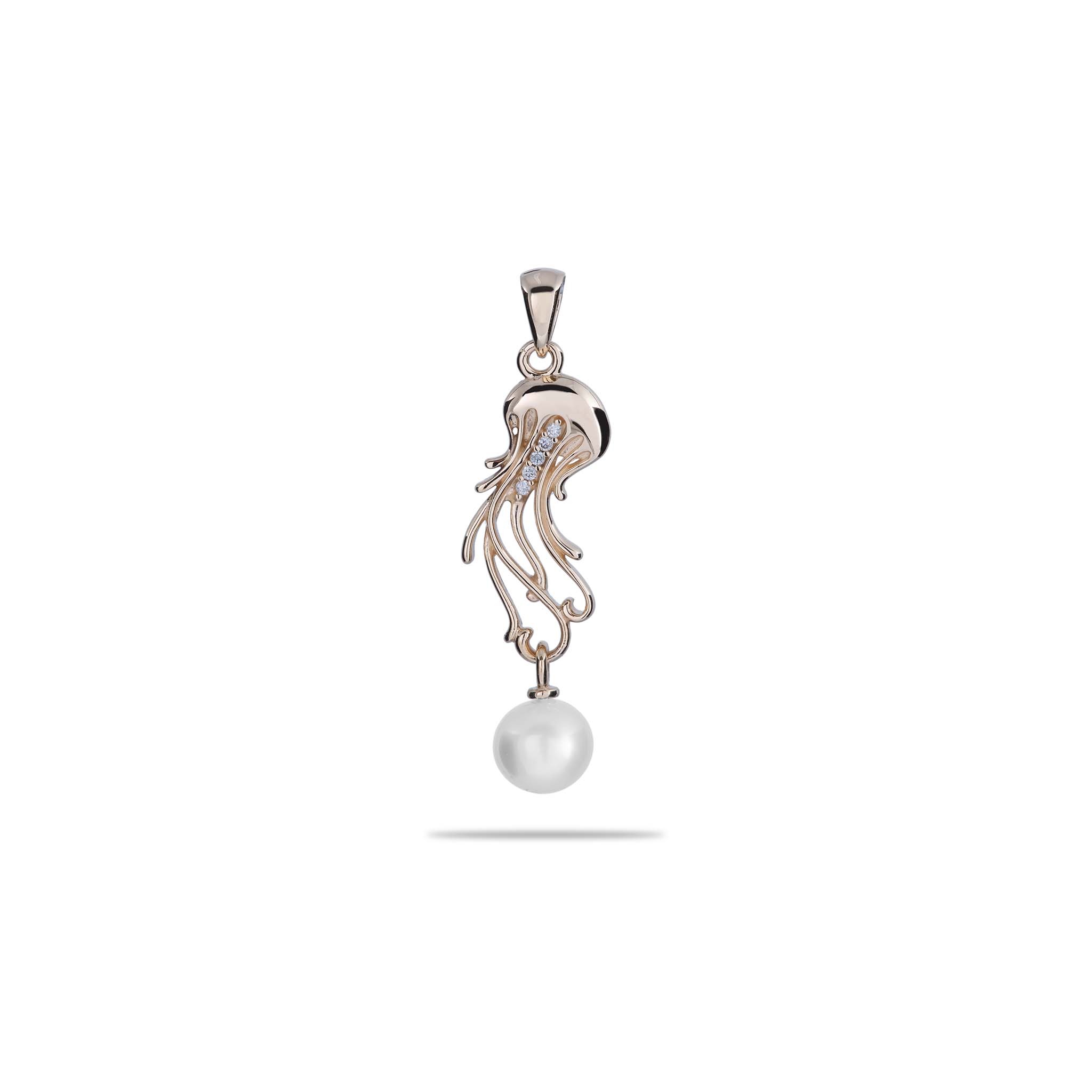 Choisissez un pendentif de méduse perlé en or avec des diamants - 20 mm