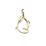 Three Leaves Pendant Mounting in 14K Yellow Gold - Maui Divers Jewelry