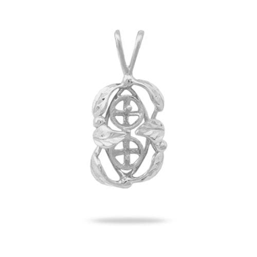 Pick A Pearl Maile Pendant in White Gold - Maui Divers Jewelry