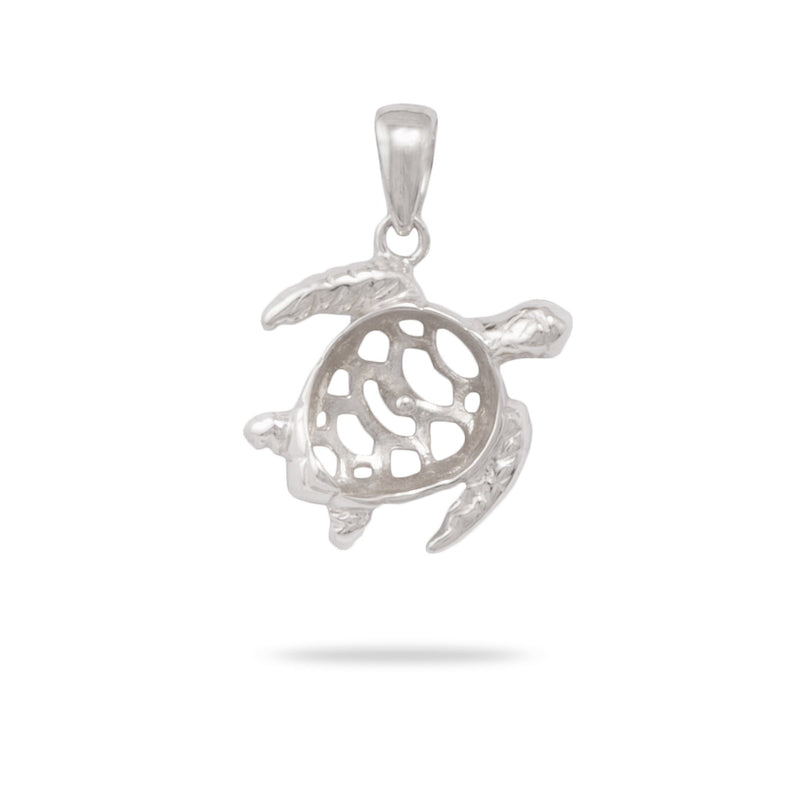Honu Pendant Mounting in 14K White Gold - Maui Divers Jewelry