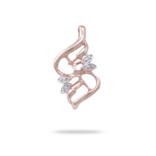 Choisissez un pendentif de perle en or rose avec des diamants