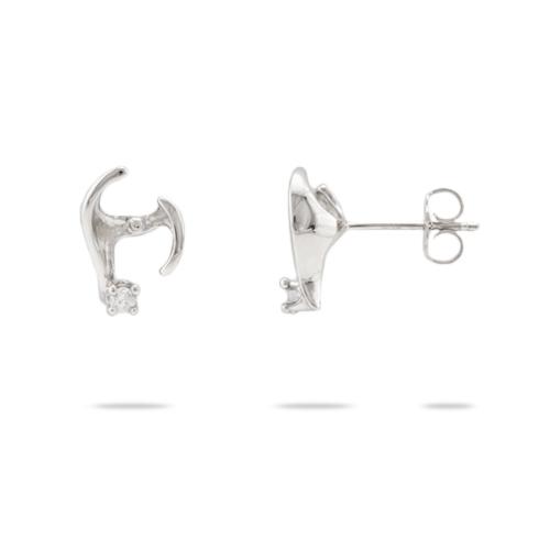 Pick A PEarl Caressing Hands Earrings in White Gold with Diamonds - Maui Divers Jewelry