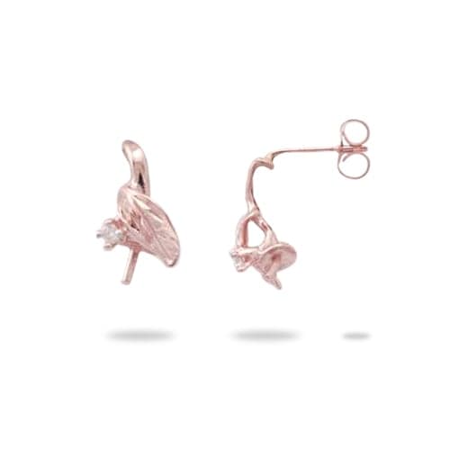 Pick A Pearl Earrings in Rose Gold with Diamonds