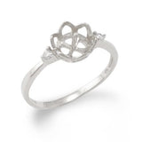 Crown Ring Mounting with Diamonds in 14K White Gold - Maui Divers Jewelry