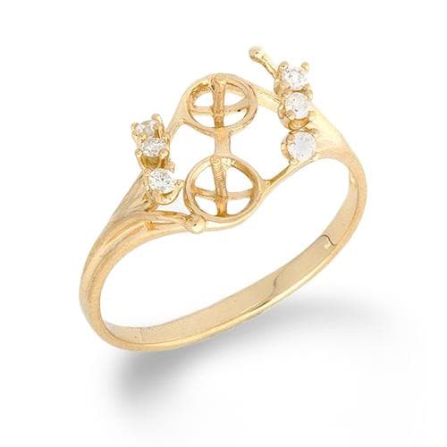 Choisissez un anneau d'île Pearl 8 en or avec des diamants
