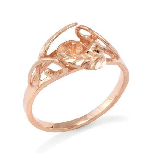 Maile Ring Mounting in 14K Rose Gold -SIZE 9 - Maui Divers Jewelry