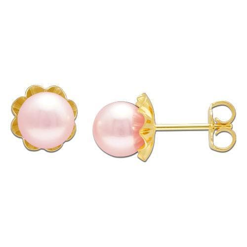Pick a Pearl Earring in 14K Yellow Gold 076-00118 Pink