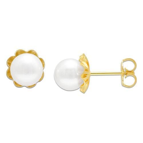 Pick a Pearl Earring in 14K Yellow Gold 076-00118 Cream