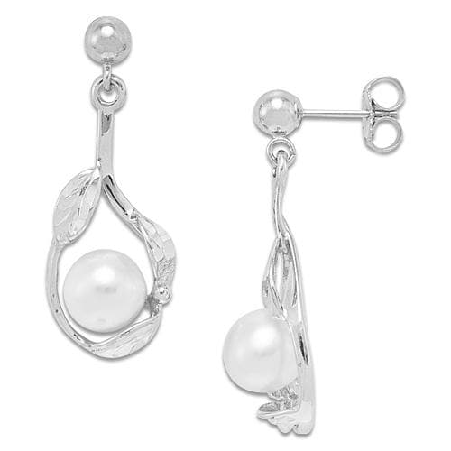 Pick a Pearl Earring in 14K White Gold with White Pearl - Maui Divers Jewelry