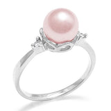 Pick-a-Pearl Crown Ring in White Gold with Diamonds with Pink Pearl - Maui Divers Jewelry