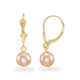 Pearl Earring Mountings in 14K Yellow Gold with Peach Pearl - Maui Divers Jewelry