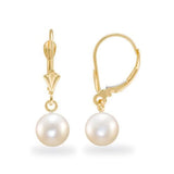 Pearl Earring Mountings in 14K Yellow Gold with White Pearls - Maui Divers Jewelry
