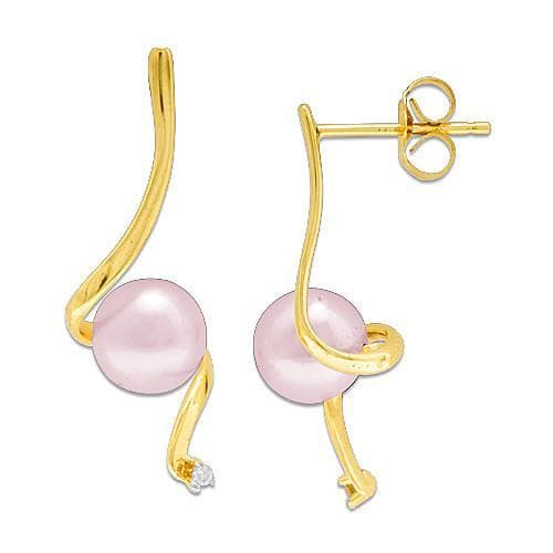 Pick A Pearl Waterfall Earrings in Gold with Pink Pearl - Maui Divers Jewelry