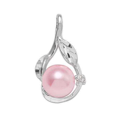 Pick A Pearl Pendant with Diamonds in 14K White Gold with Pink Pearl - Maui Divers Jewelry