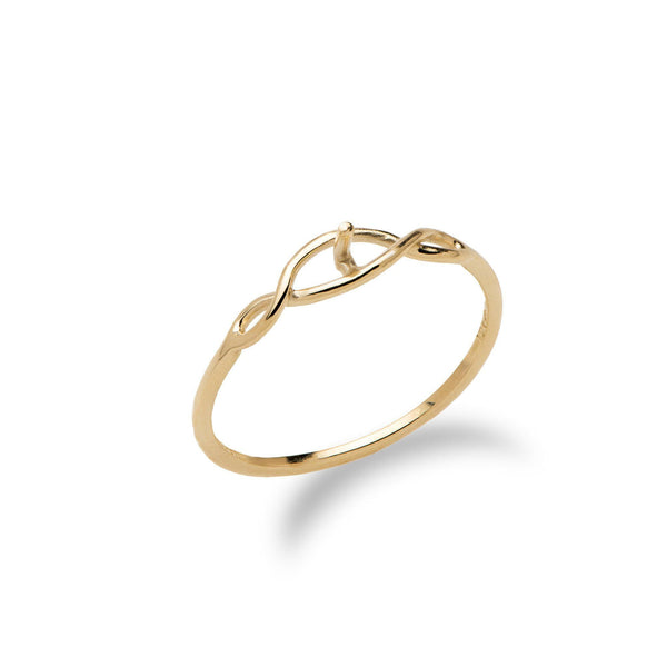 Infinity Ring Mounting in 10K Yellow Gold - Maui Divers Jewelry