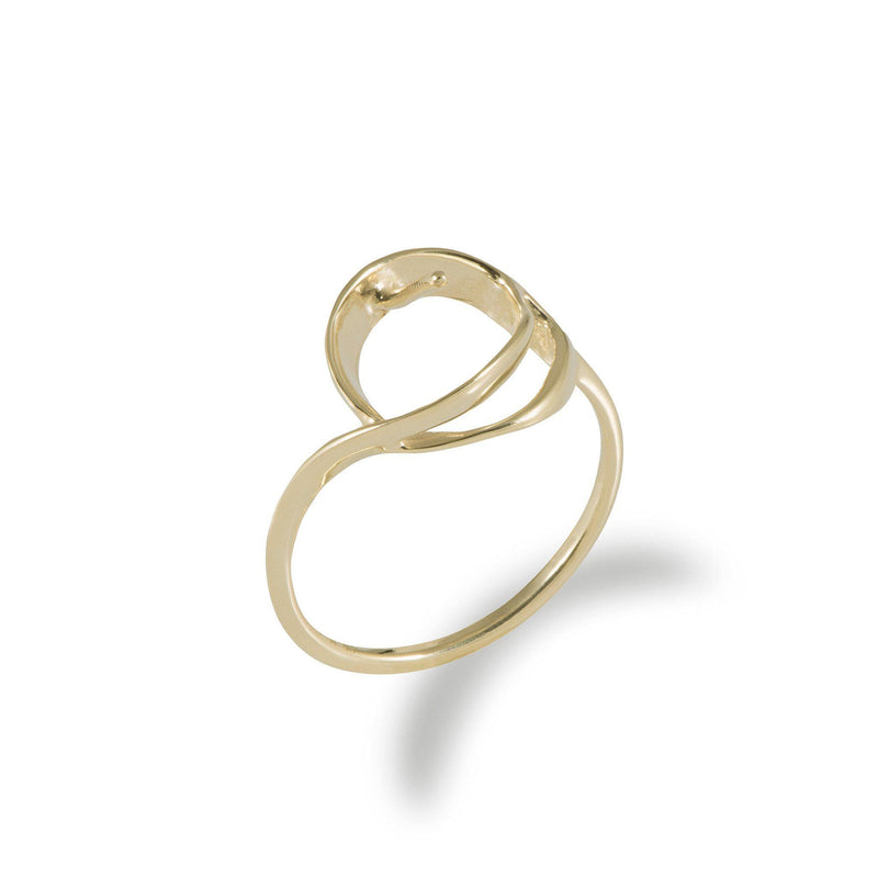 Swirl Ring Mounting in 10K Yellow Gold - Maui Divers Jewelry