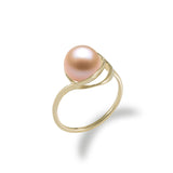 Swirl Ring Mounting in 10K Yellow Gold with Pink Pearl - Maui Divers Jewelry