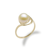 Swirl Ring Mounting in 10K Yellow Gold with white Pearl- Maui Divers Jewelry