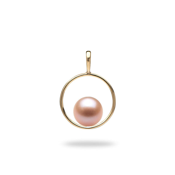 Pick-a-Pearl Circle of Life Pendant in Gold with Pink Pearl - Maui Divers Jewelry
