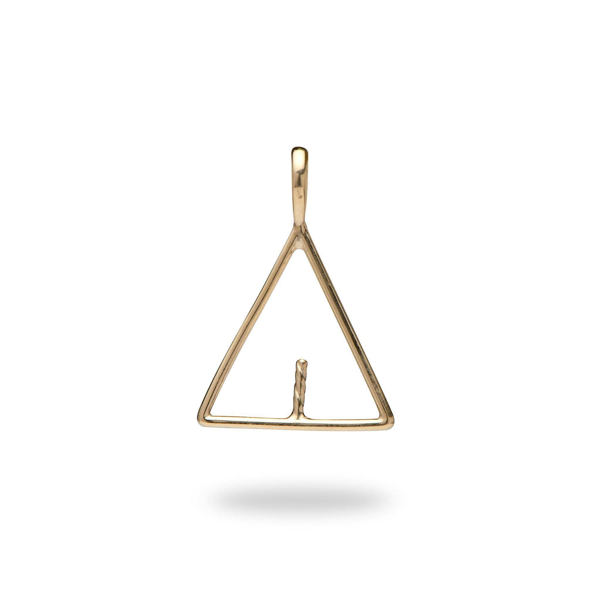 Triangle Pendant Mounting in 10K Yellow Gold - Maui Divers Jewelry