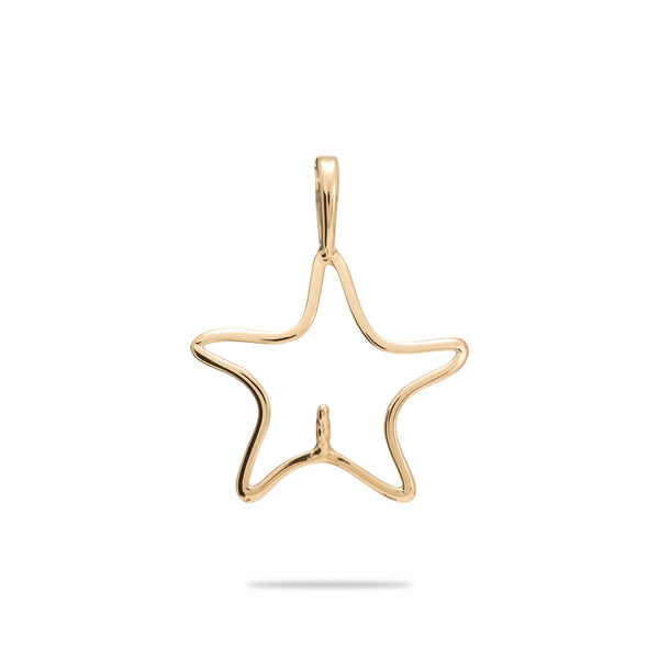 Pick A Pearl Starfish Pendant in Gold - 15mm - Maui Divers Jewelry