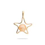 Pick A Pearl Starfish Pendant in Gold - 15mm with Peach Pearl - Maui Divers Jewelry