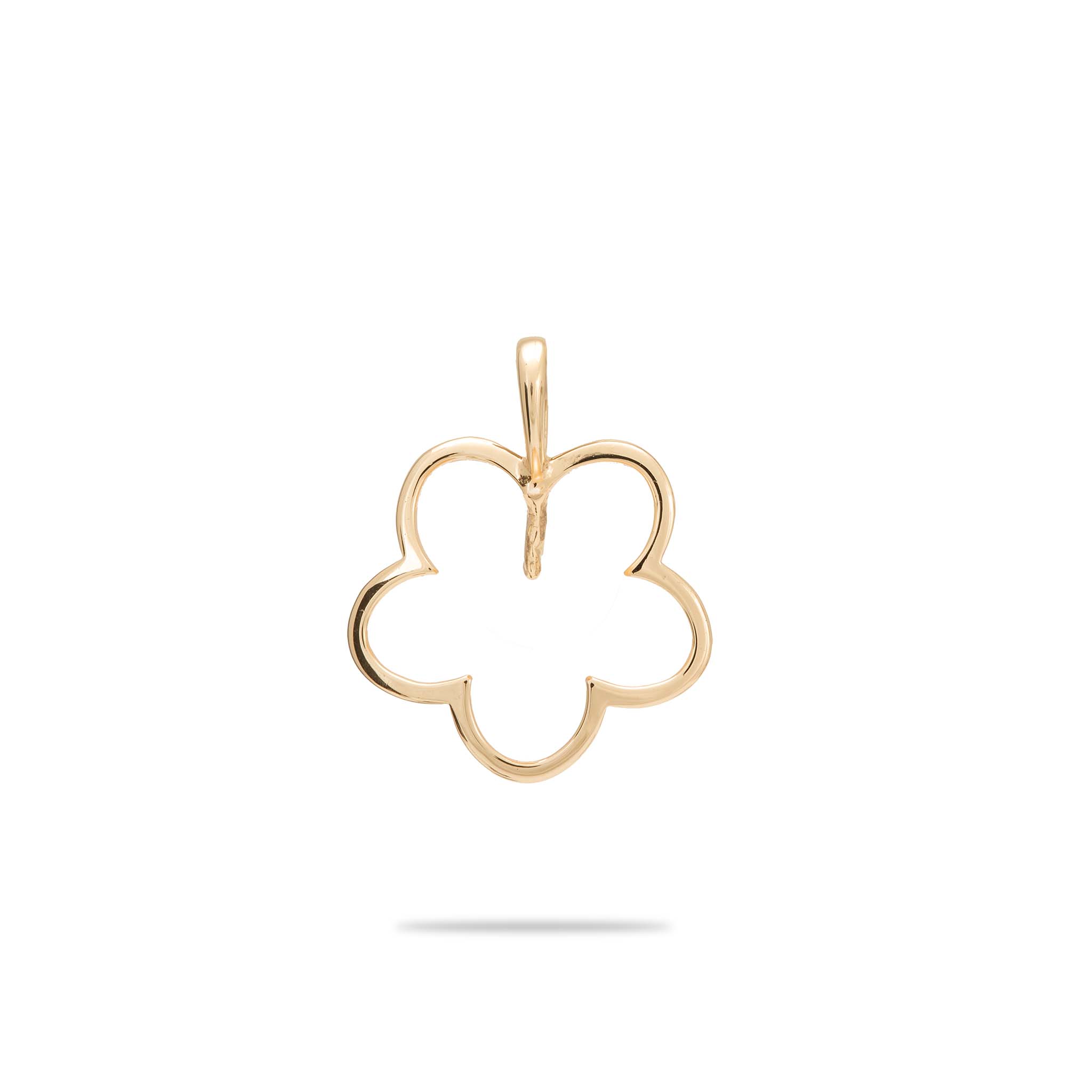 Pick A Pearl Plumeria Pendant in Gold - 15mm - Maui Divers Jewelry