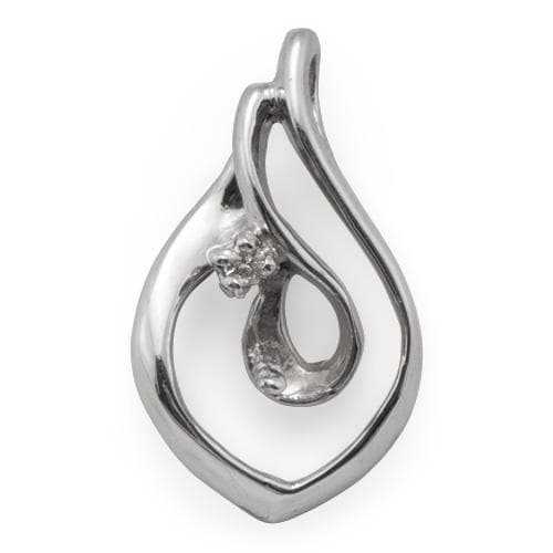 Pendant Mounting with Diamond in 10K White Gold - Maui Divers Jewelry