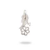 Pick A Pearl Maile Leaf Pendant in White Gold with Diamond - Maui Divers Jewelry